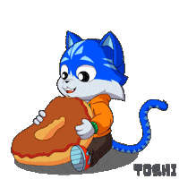 Hungry Cat Sticker by Toshithecat