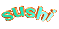 text sushi Sticker