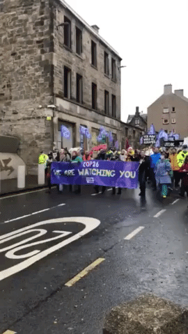 Demonstrators March in Scotland as COP26 Begins