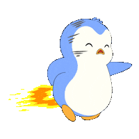 On Fire Running Sticker by Pudgy Penguins