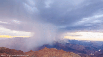 Colorful Lightning Storm Brews at Grand Canyon