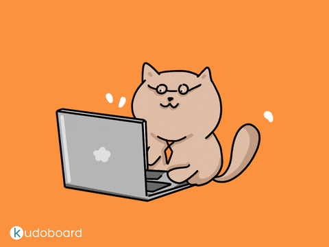Kudoboard giphyupload keyboard cat cat typing office cat GIF