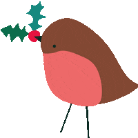 Christmas Bird Sticker by Caroline Gardner