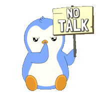 Be Quiet No Talking Sticker by Pudgy Penguins