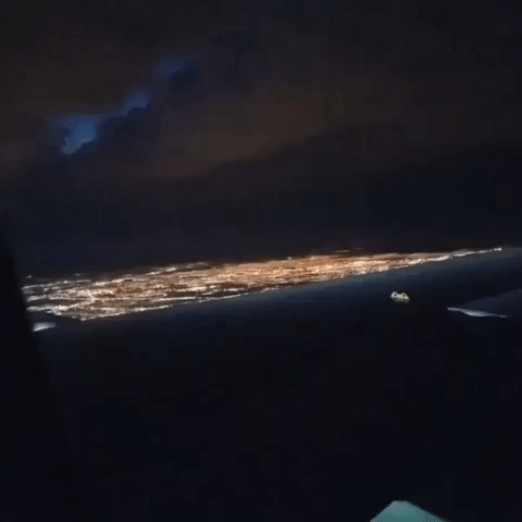Plane Passengers Witness Lighting Storm Over Las Vegas Area