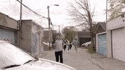 TallBoyz jump slide slow motion running away GIF