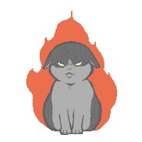 Angry Cat Sticker by GORO