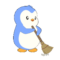 Penguin Cleaning Sticker by Pudgy Penguins
