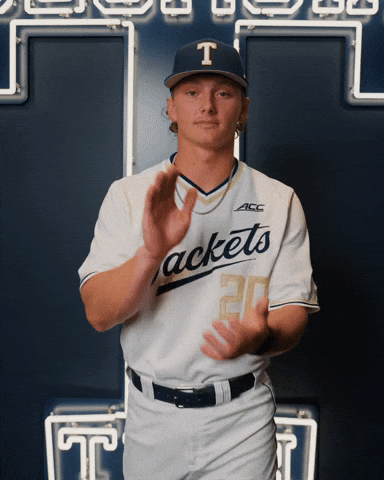 Georgia Tech Baseball GIF by Georgia Tech Yellow Jackets