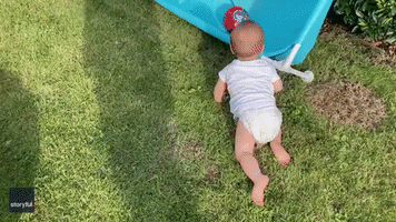 'Baby Trap': Belgian Baby Flips Pool, Temporarily Trapping Himself