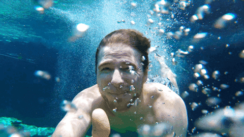 SpanishandGo giphyupload swimming underwater cenote GIF