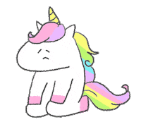 LunaRucola sad cry sorry unicorn Sticker