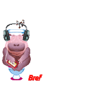 HenkelBref music selfcare toilet hippo Sticker