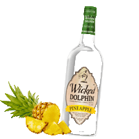 Pineapplerum Sticker by Wicked Dolphin