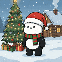 Christmas Tree Snowing GIF by Kanpai Pandas