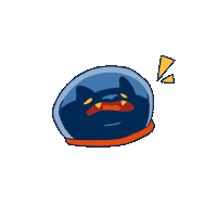 gremren cat space help astronaut Sticker