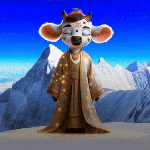 moosiahzen cow mountains feel divine GIF