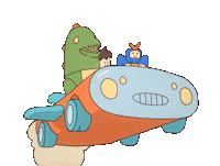 gahtsnolang animation celebrate car joy Sticker