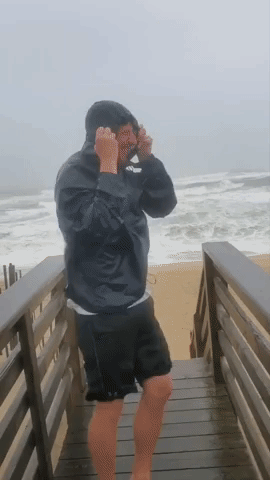 Storm Ophelia Winds Whip North Carolina Coast