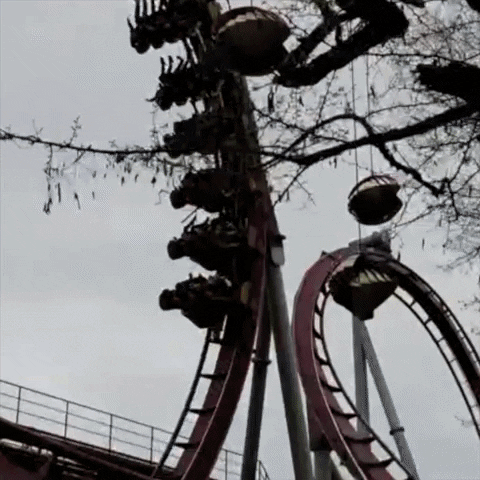 nicolascalmels giphygifmaker rollercoaster roller coaster attraction GIF