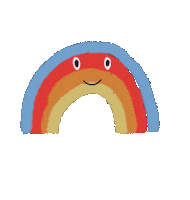 papertoothtiger happy smile rainbow face Sticker