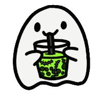 sinillus ghost bubble tea boba tea cute ghost Sticker