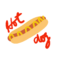 Hot Dog Baseball Sticker