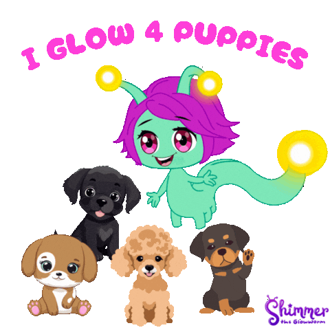 Glow Puppy Love Sticker by ShimmertheGlowworm
