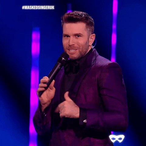 Joel Dommett Point GIF by The Masked Singer UK & The Masked Dancer UK