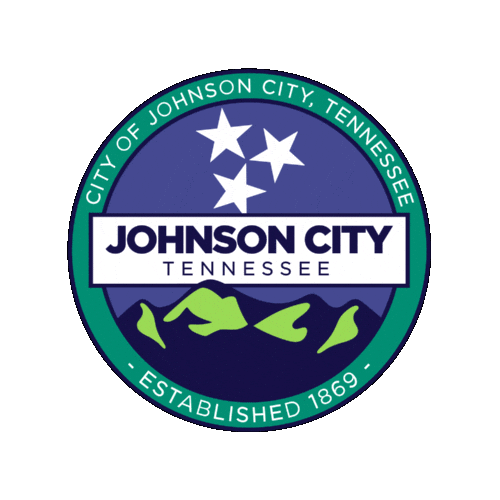 CityofJohnsonCity stars city seal mountains Sticker