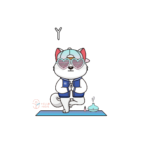 helloyogis yoga shiba asana yoga mat Sticker