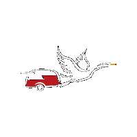 Bird Camping Sticker by Swan Bay Resort