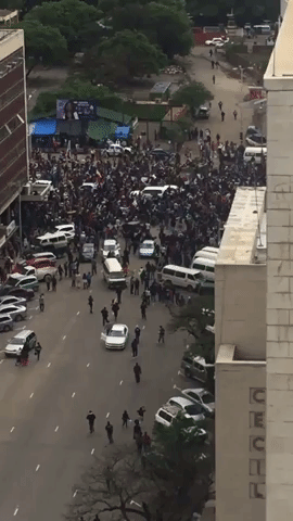 Demonstrators Take to Streets of Harare in Protest Against Mugabe