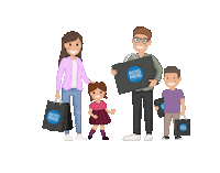 BergmansOutlet family shopping familie outlet Sticker
