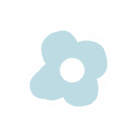 truetoskinofficial cute blue flower flat Sticker