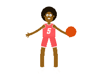 pedroapud basketball basketball player fake 3d spinning character Sticker