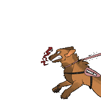 LaynieDrew fake disabled service dog chronic illustrations Sticker