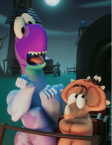 Scared Date Night GIF by Claynosaurz