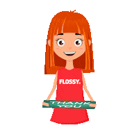 Red Hair Thank You Sticker by Flossy Style