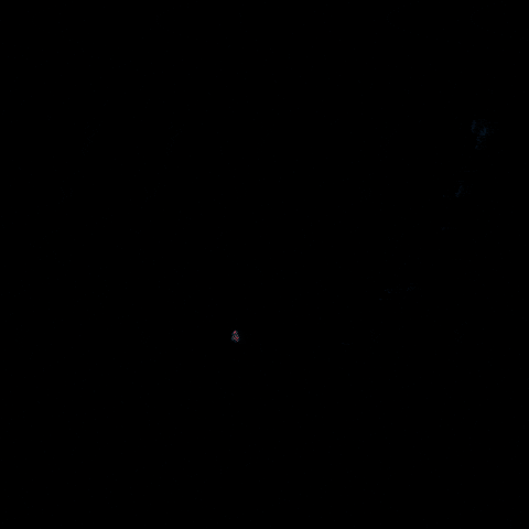 TV gif. Scene from The Chilling Adventures of Sabrina. A red hooded figure carrying a lantern slowly walks towards us and a huge moon illuminates them in the background as fog fills the floor.