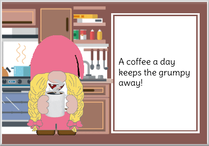 Gnome Coffee Addict GIF