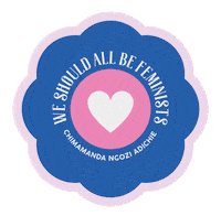 schoenski heart pink blue feminism Sticker