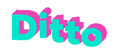 ditto text-test Sticker