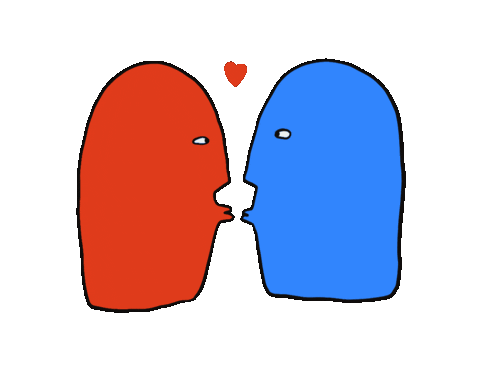 eh_mon_pate love heart kiss blue Sticker