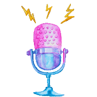 colorsnackstudio radio podcast talking mic Sticker