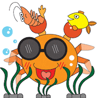 Crab Partying Sticker