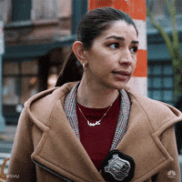 TV gif. Jamie Gray Hyder as Detective Kat on Law and Order SVU closes her mouth and exhales while nodding.