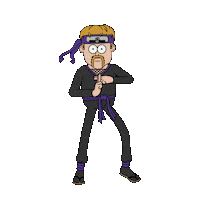 graphi_kaus cartoon pet fart ninja Sticker