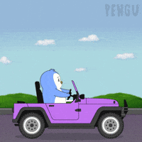 Pink Driving GIF by Pudgy Penguins