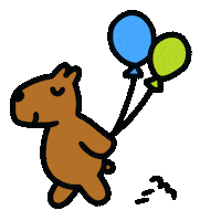 evite birthday balloons capybara evite Sticker